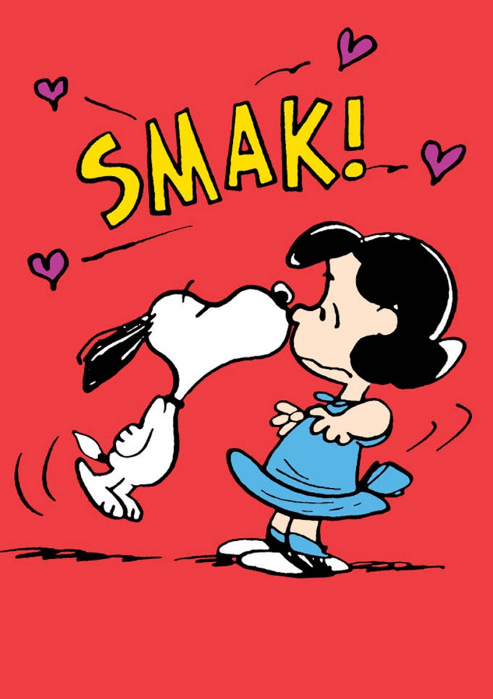 Snoopy Smak! Kissing - Greeting Card
